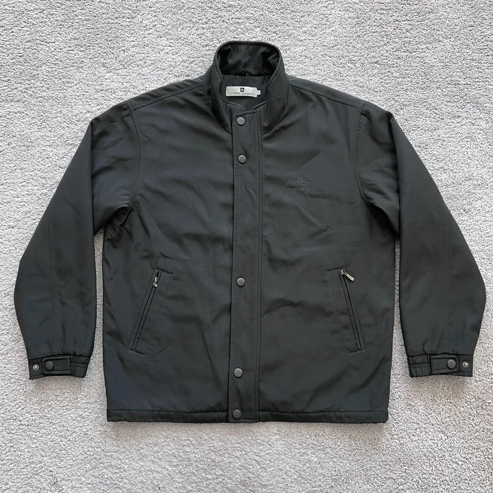 Pierre Balmain Quilted Softshell Jacket Mens Small Green Full Zip PB-15-6781